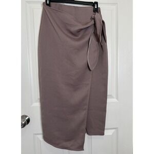 Aritzia Babaton Sarong Side Tie Long Skirt Woman's Size 8 Dusty Mauve